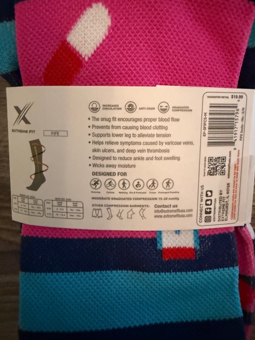 Extreme Fit Nursing/Medical-Themed Knee High Graduated Compression Socks - S/M - Picture 3 of 3
